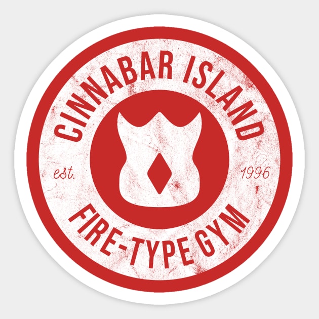 Cinnabar Island Gym Sticker by PaulJPDraws